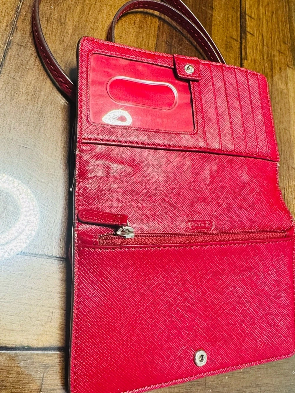 COACH Pebbled Leather Wallet Crossbody Bag with Turn-Lock